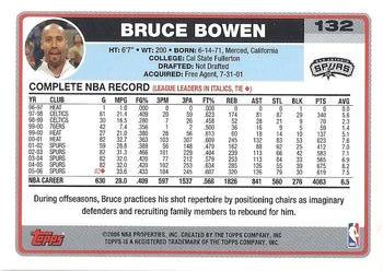2006-07 Topps #132 Bruce Bowen Back