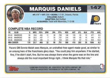 2006-07 Topps #147 Marquis Daniels Back