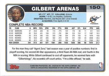 2006-07 Topps #150 Gilbert Arenas Back
