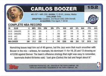 2006-07 Topps #152 Carlos Boozer Back