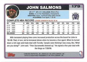 2006-07 Topps #179 John Salmons Back
