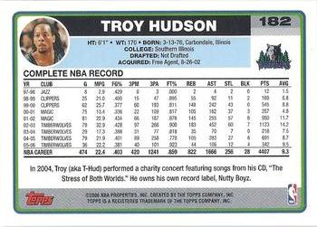 2006-07 Topps #182 Troy Hudson Back