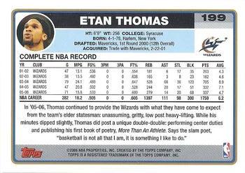 2006-07 Topps #199 Etan Thomas Back