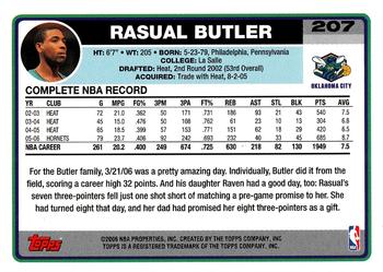 2006-07 Topps #207 Rasual Butler Back
