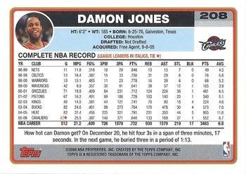 2006-07 Topps #208 Damon Jones Back
