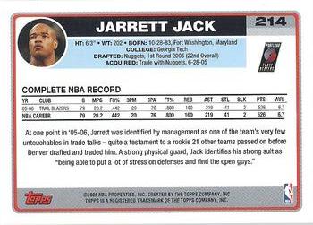 2006-07 Topps #214 Jarrett Jack Back
