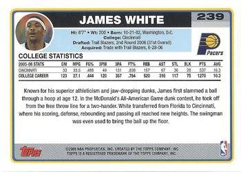 2006-07 Topps #239 James White Back