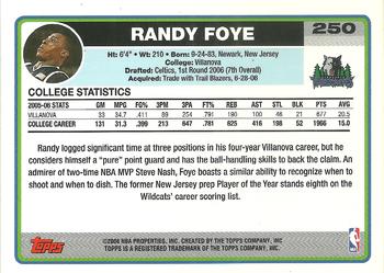 2006-07 Topps #250 Randy Foye Back