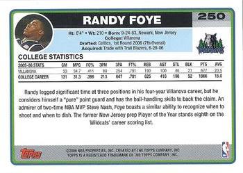 2006-07 Topps #250 Randy Foye Back