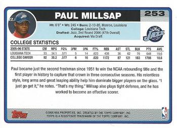 2006-07 Topps #253 Paul Millsap Back