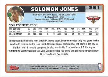 2006-07 Topps #261 Solomon Jones Back