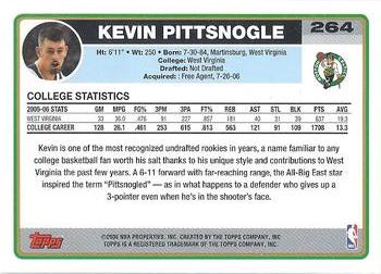 2006-07 Topps #264 Kevin Pittsnogle Back
