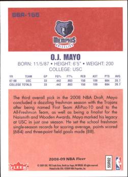 2008-09 Fleer - 1986-87 Rookies #86R-165 O.J. Mayo Back