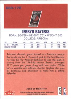 2008-09 Fleer - 1986-87 Rookies #86R-172 Jerryd Bayless Back