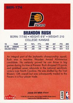 2008-09 Fleer - 1986-87 Rookies #86R-174 Brandon Rush Back