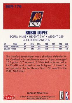 2008-09 Fleer - 1986-87 Rookies #86R-176 Robin Lopez Back