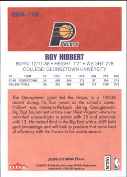 2008-09 Fleer - 1986-87 Rookies #86R-178 Roy Hibbert Back