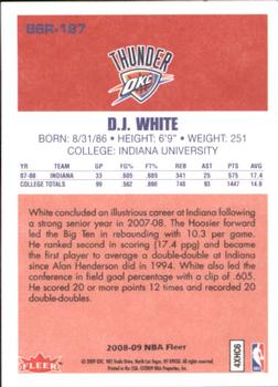 2008-09 Fleer - 1986-87 Rookies #86R-187 D.J. White Back