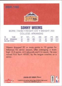 2008-09 Fleer - 1986-87 Rookies #86R-190 Sonny Weems Back