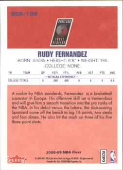 2008-09 Fleer - 1986-87 Rookies #86R-192 Rudy Fernandez Back