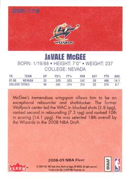 2008-09 Fleer - 1986-87 Rookies #86R-179 Javale McGee Back