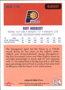 2008-09 Fleer - 1986-87 Rookies Glossy #86R-178 Roy Hibbert Back
