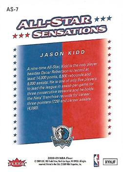 2008-09 Fleer - All-Star Sensations #AS-7 Jason Kidd Back