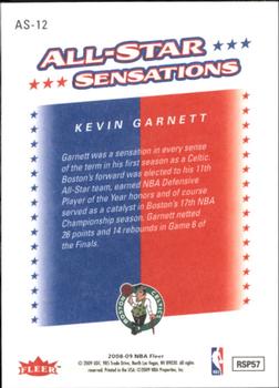 2008-09 Fleer - All-Star Sensations #AS-12 Kevin Garnett Back