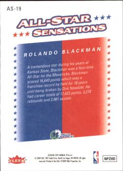 2008-09 Fleer - All-Star Sensations #AS-19 Rolando Blackman Back