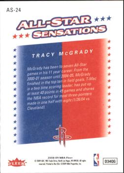 2008-09 Fleer - All-Star Sensations #AS-24 Tracy McGrady Back