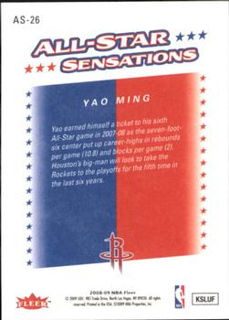 2008-09 Fleer - All-Star Sensations #AS-26 Yao Ming Back