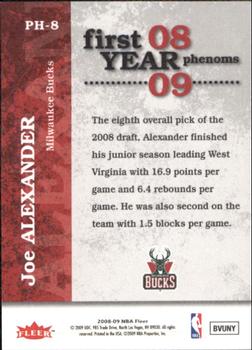 2008-09 Fleer - First Year Phenoms #PH-8 Joe Alexander Back