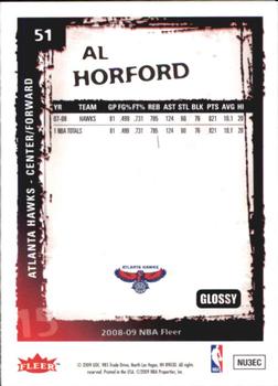 2008-09 Fleer - Glossy #51 Al Horford Back