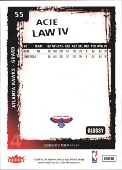 2008-09 Fleer - Glossy #55 Acie Law IV Back