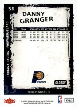 2008-09 Fleer - Glossy #56 Danny Granger Back