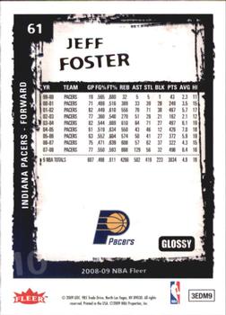 2008-09 Fleer - Glossy #61 Jeff Foster Back