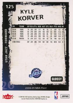 2008-09 Fleer - Glossy #125 Kyle Korver Back