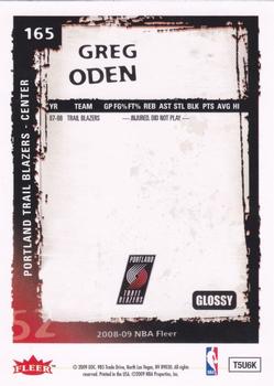 2008-09 Fleer - Glossy #165 Greg Oden Back