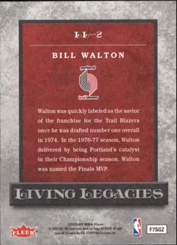 2008-09 Fleer - Living Legacies #LL-2 Bill Walton Back
