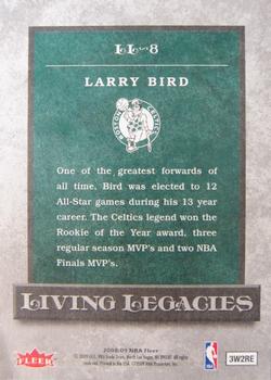 2008-09 Fleer - Living Legacies #LL-8 Larry Bird Back