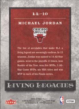 2008-09 Fleer - Living Legacies #LL-10 Michael Jordan Back