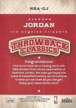 2008-09 Fleer - NBA Throwback Classics #NBA-DJ DeAndre Jordan Back