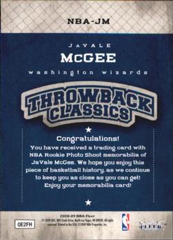 2008-09 Fleer - NBA Throwback Classics #NBA-JM Javale McGee Back