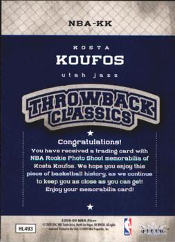2008-09 Fleer - NBA Throwback Classics #NBA-KK Kosta Koufos Back