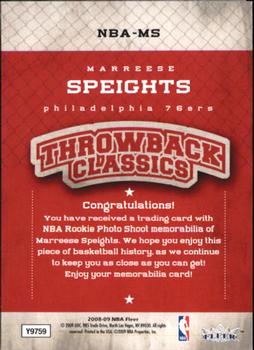 2008-09 Fleer - NBA Throwback Classics #NBA-MS Marreese Speights Back