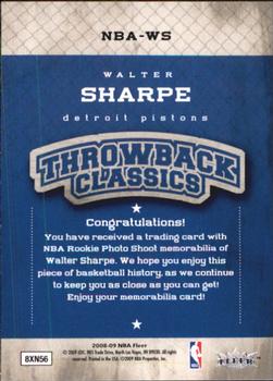 2008-09 Fleer - NBA Throwback Classics #NBA-WS Walter Sharpe Back