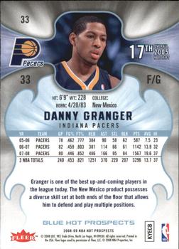 2008-09 Fleer Hot Prospects - Blue #33 Danny Granger Back