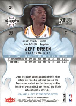 2008-09 Fleer Hot Prospects - Blue #34 Jeff Green Back
