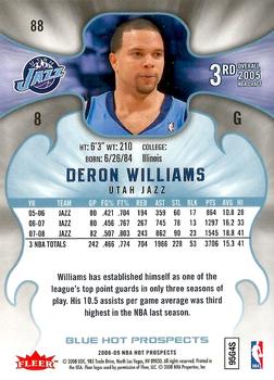 2008-09 Fleer Hot Prospects - Blue #88 Deron Williams Back