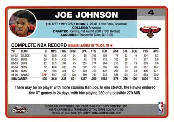 2006-07 Topps Chrome #4 Joe Johnson Back